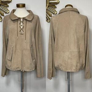 W By Worth Suede Lace Up Top